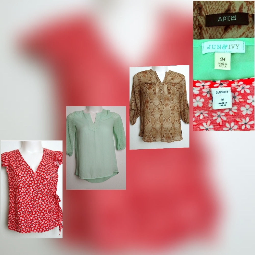 Top Size M Bundle Of 3 Tops Women's Summer